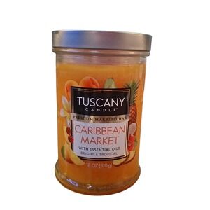 Tuscany Candle Carribean Market Tropical 2 Wick Orange Scented Wax Candle 18oz